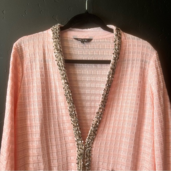 MISOOK Women's Pink Black Trim knit Cardigan Jacket Size M - Picture 3 of 11